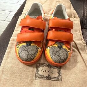 Gucci Kids Vibrant Orange Sneakers